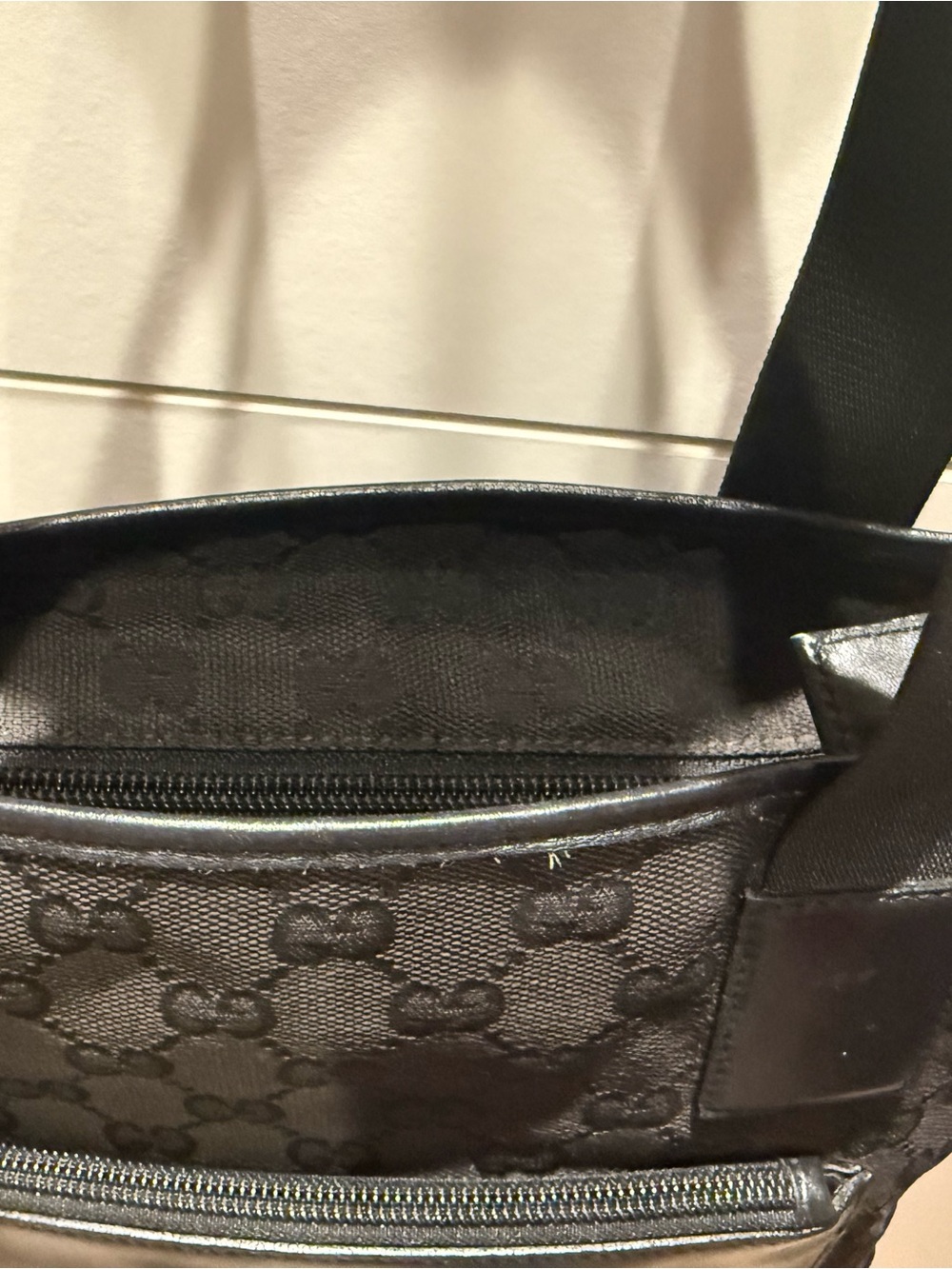 Gucci Black Monogrammed Tote with Front Zip Pocket - Picture 3 of 12